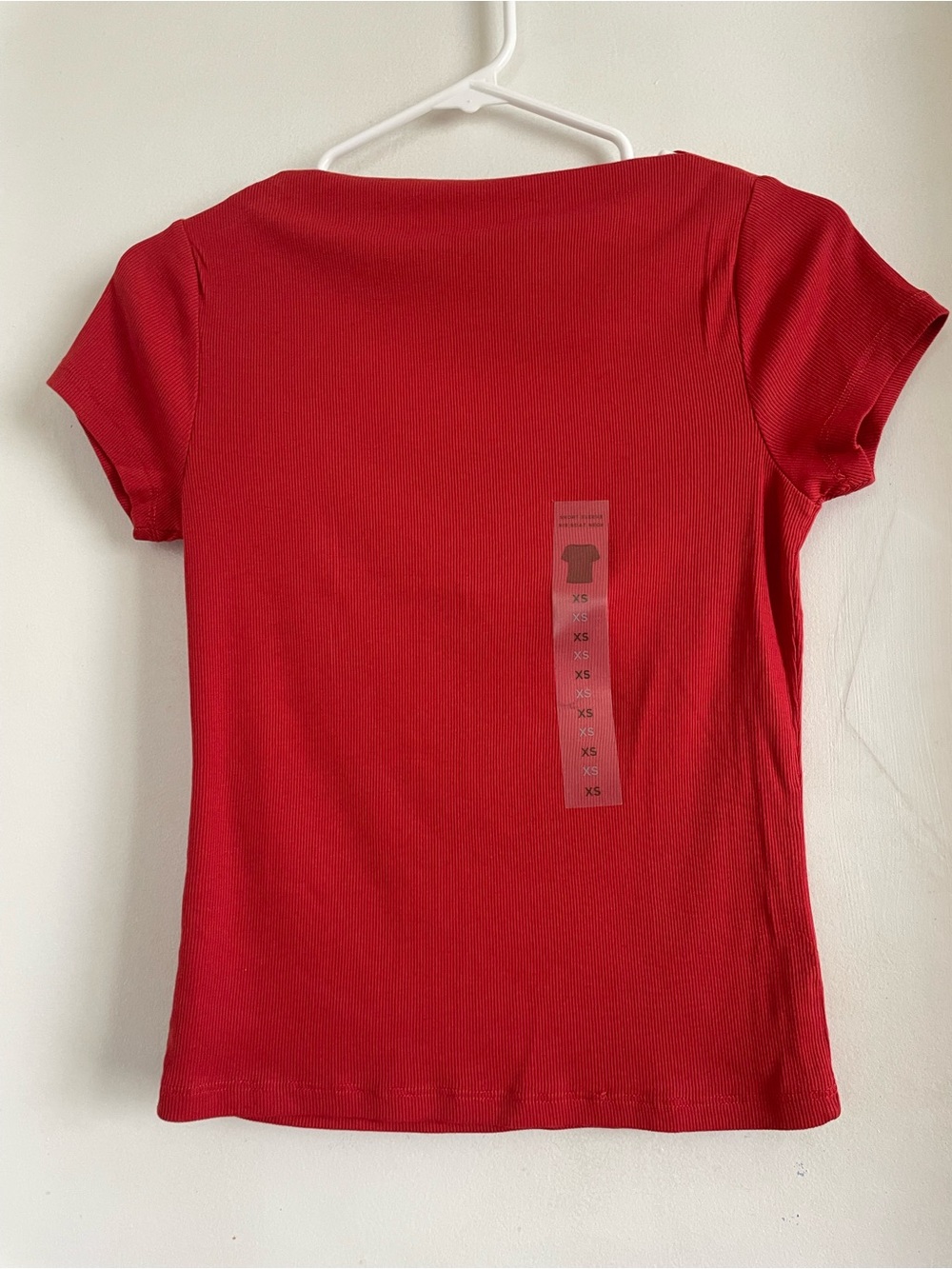 dip Red Ribbed Short Sleeve Tee